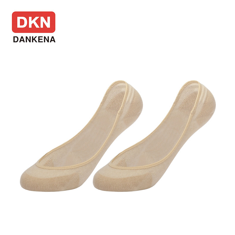DANKENA Summer New Ultra-thin Mesh Solid Color Combed Cotton Socks Invisible Non Slip No Show Socks 